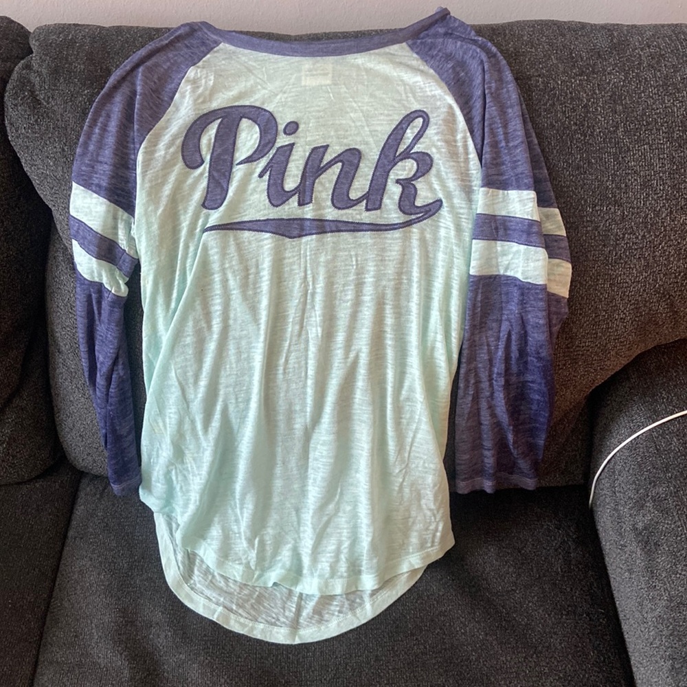 VS PINK baseball 3/4 sleeve tee